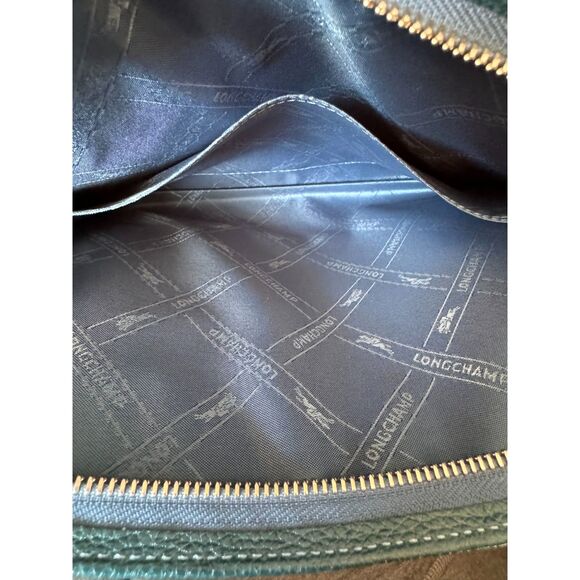 Longchamp Teal Leather Gold Zipper Tablet Portfolio Case 8"x10"x1"Made in France - Picture 6 of 8